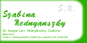 szabina mednyanszky business card